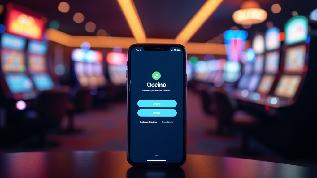 Smartphone showing mobile casino access options for Android and iPhone