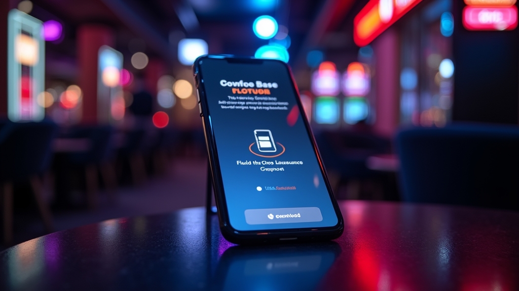 Smartphone showing app installation and update progress in a casino setting