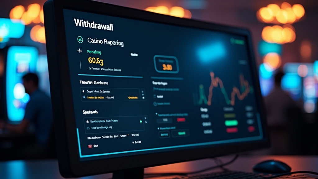 Casino withdrawal status screen showing pending and approved stages
